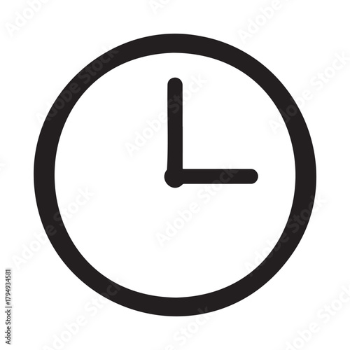 Simple clock face icon showing 3 oclock