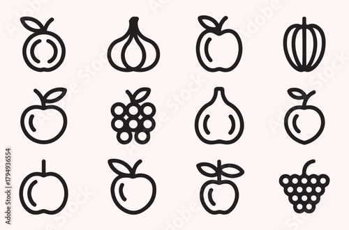 Fruit icon set