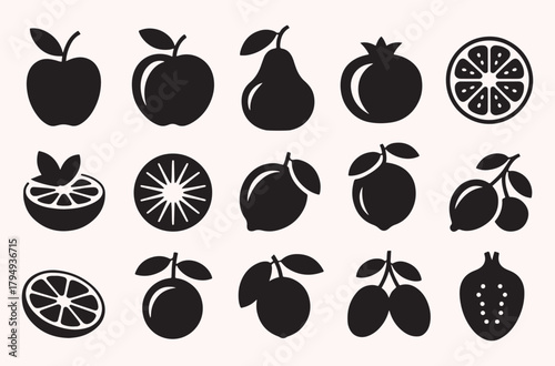 Fruit icon set