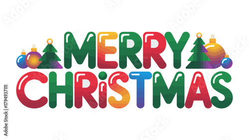 Joyful Season's Greetings: A vibrant Christmas greeting, spreading holiday cheer with colorful text and festive embellishments, captures the spirit of the season.
