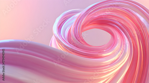 Pink Light Swirl in Pastel Tones Over Soft Gradient Background