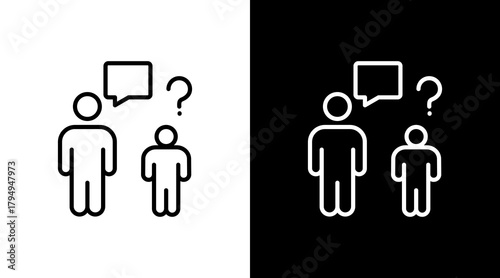 Youth Counseling White Icon Set Design