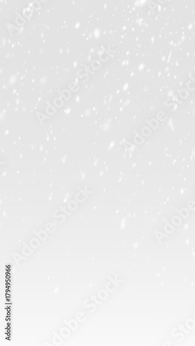 White blizzard snow with bokeh blur and icy flakes PNG weather background 9:16 