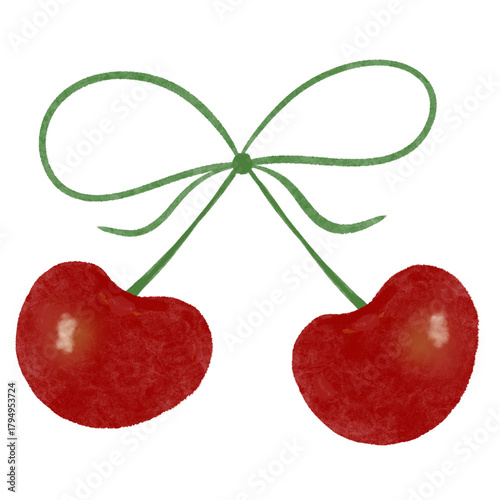 red cherry watercolor 