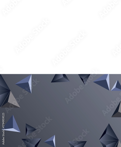 Vector illustration with volumetric triangles