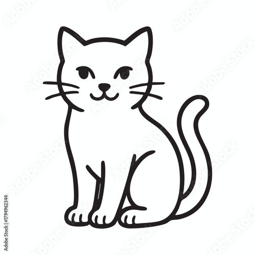 Cute cat sitting vector art