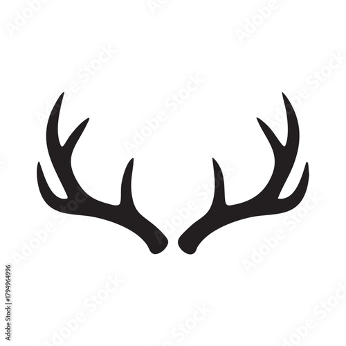 Silhouette of deer antlers on a vector illutrastion transparent background white background stag animal