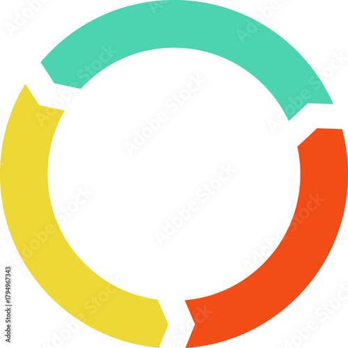 Color segmented circular infographic with arrows