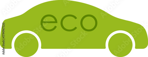Eco car symbol with text label
