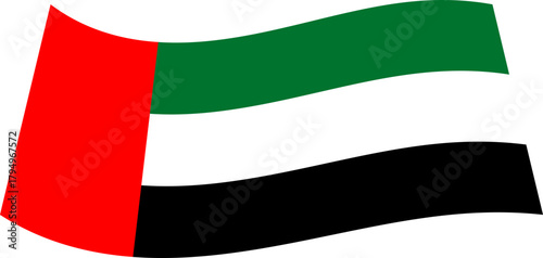 Waving UAE flag illustration with movement