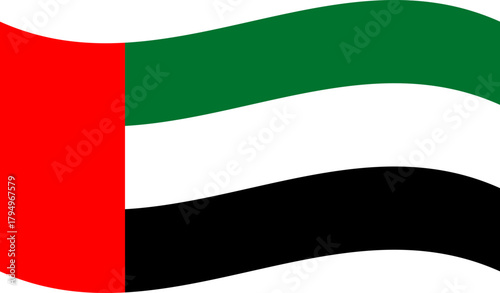 Vertical wave of UAE flag illustration
