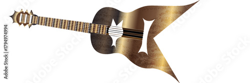 Acoustic guitar vector illustration. Classic string instrument artwork, perfect for music themes, folk concerts and artistic designs. suit for bussines, banners