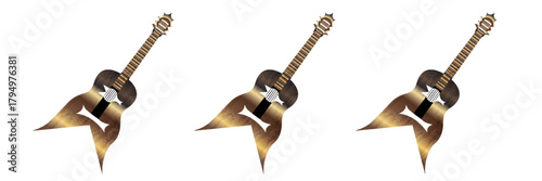 Acoustic guitar vector illustration. Classic string instrument artwork, perfect for music themes, folk concerts and artistic designs. vector illustration
