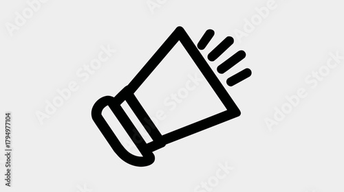 Outline Megaphone Icon with Sound Waves. Public Announcement, Marketing, Communication, Promotion, and Loudspeaker Symbol