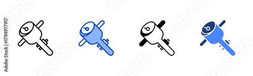 Soil Compactor icon set multiple style collection