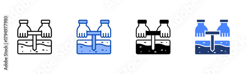 Soil Sample icon set multiple style collection