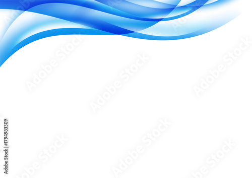 ABSTRACT BLUE WAVE CURVE FRAME TEMPLATE BACKGROUND DESIGN