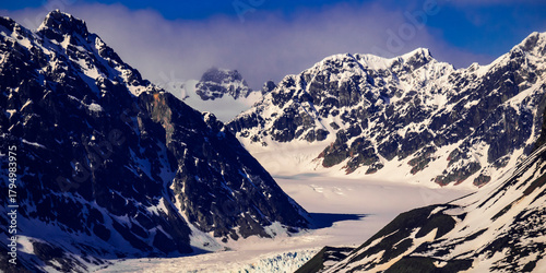 Snowcapped Mountains, Arctic, Spitsbergen, Svalbard, Norway, Europe