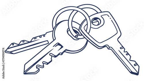 Unlock possibilities with these modern key illustrations, perfect for security, real estate, and access control designs