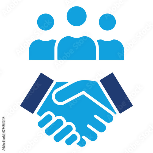 Stakeholder Collaboration Flat Blue Icon