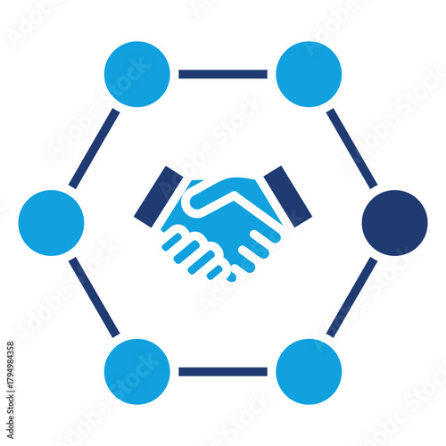 Stakeholder Relations Flat Blue Icon