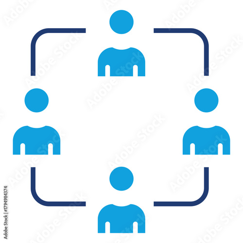 Stakeholder Participation Flat Blue Icon