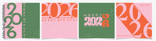 Vibrant New Year 2026 greetings with modern typography and pastel colors