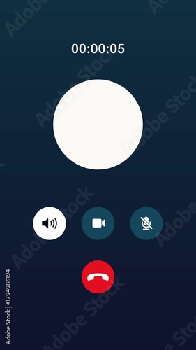 animated call screen with empty profile 