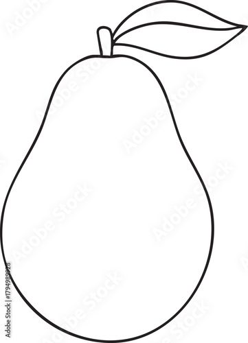 Green pear illustration isolated on white background fresh juicy fruit icon