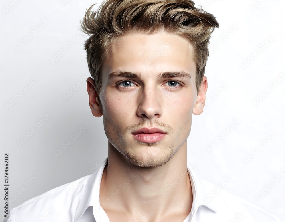 Obraz premium Young man, neutral expression, studio shot
