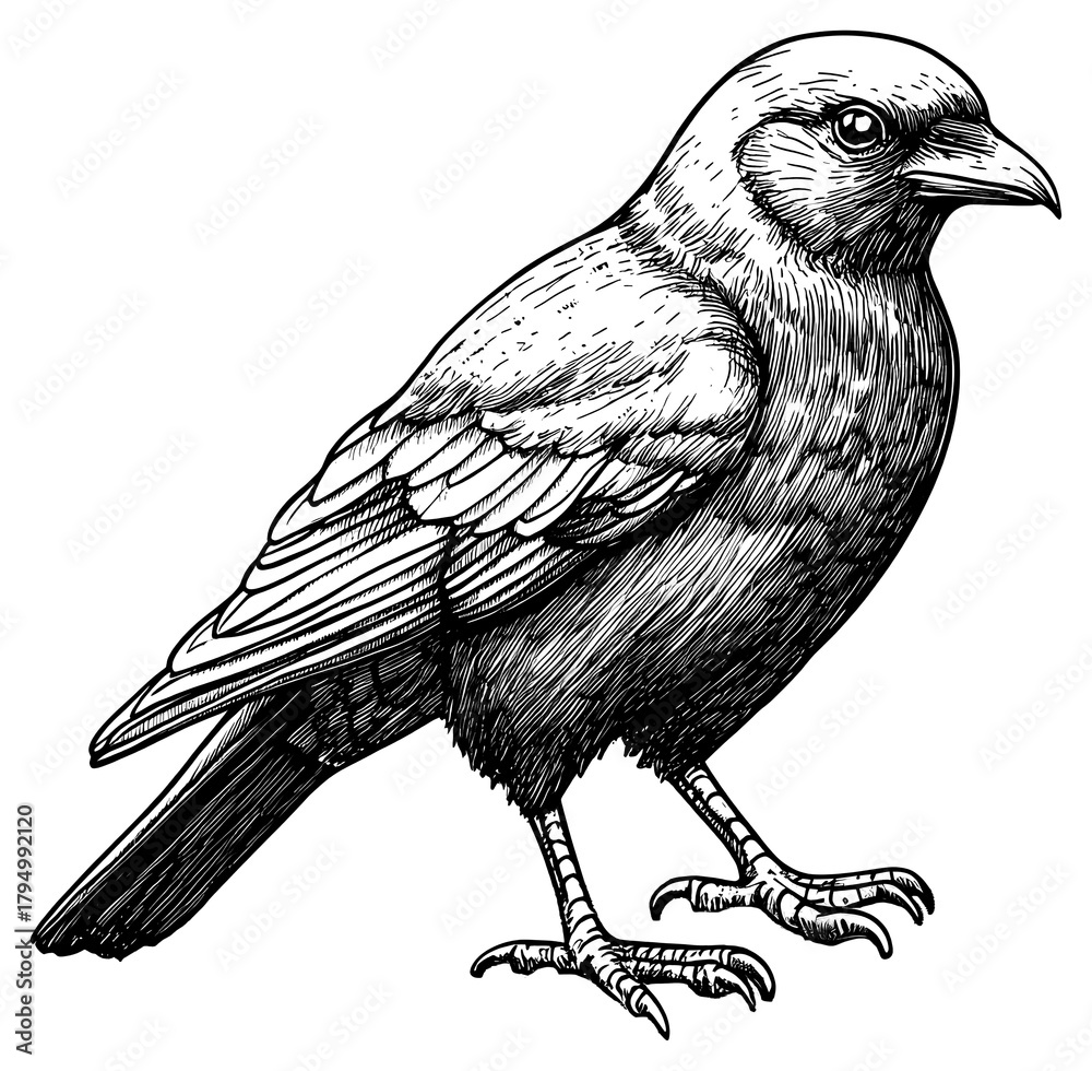 Fototapeta premium PNG Raven art drawing details.