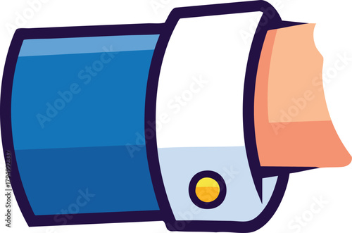 Close Up Of A Cartoon Style Hand Wearing A Blue Suit Jacket And White Shirt With A Yellow Cufflink