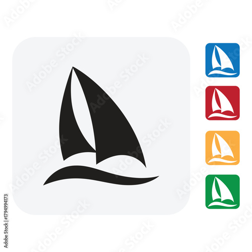Sailing adventures await with this vibrant boat logo concept, perfect for travel agencies and nautical brands seeking a modern, eye catching design element