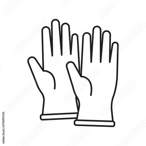 Cleaning Gloves Illustration Protective Handwear for Hygiene Sanitation and Safety Icons for Cleaning Supplies and