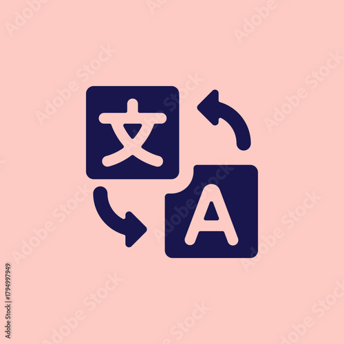 language translation icon vector illustration in flat style