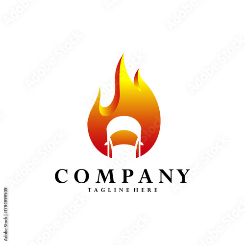 fire car logo design vector