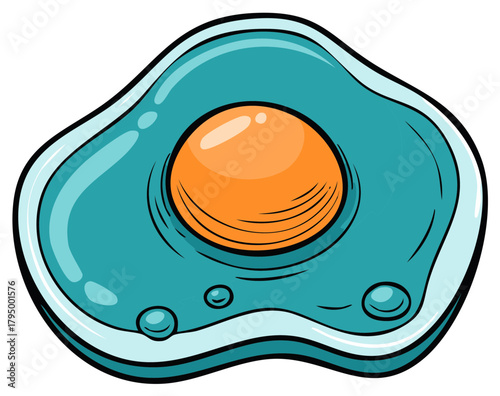 Illustration of a Cartoon Fried Egg with Colorful Design