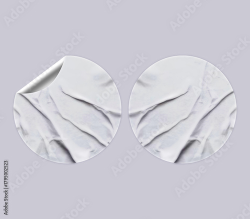 White Round Sticker Texture Design