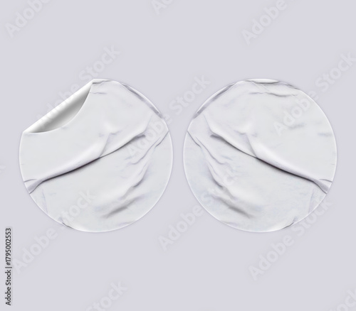 White Round Sticker Texture Design