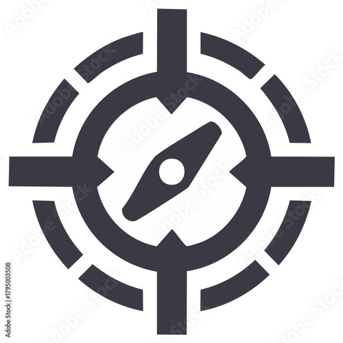 Compass with directional crosshairs icon symbolizing direction and navigation