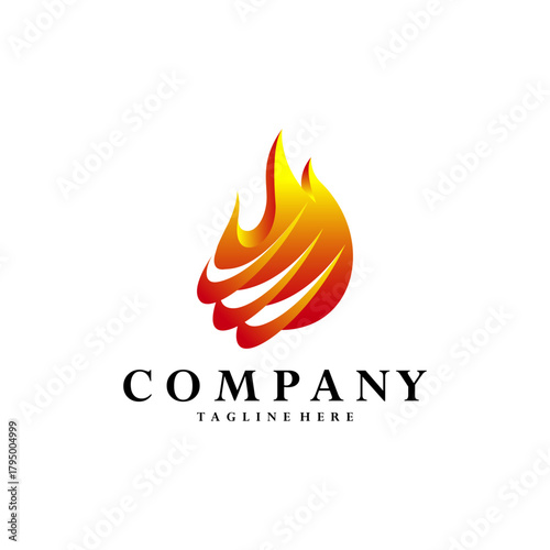 growth fire logo design vector
