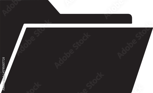 Open Black Folder Icon: File Management and Data Storage

Digital Document Folder Silhouette for Computing and IT

Organize Files: Simple Vector of an Open Office Folder