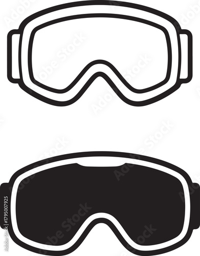 Ski and Snowboard Goggles Outline: Winter Sports Equipment

Simple Vector Line Icon of Snow Goggles for Safety

Protective Eyewear for Winter Sports: Goggles Graphic