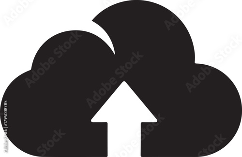 Cloud Upload Icon: Simple Black Vector for Digital Data Storage

Modern Upload Symbol: Minimalist Cloud and Arrow Graphic

Data Transfer and Backup: Essential Digital File Upload Icon