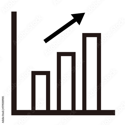 上昇トレンドの棒グラフアイコン / Rising Bar Chart Icon
