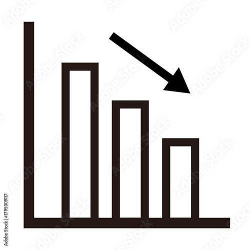 下降トレンドの棒グラフアイコン / Declining Bar Chart Icon