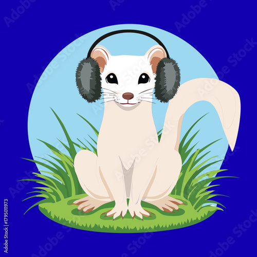 Smiling Cartoon Penguin Character Standing on Snowy Ice Holding a Small Fresh Fish Ready for its Cold Seafood Dinner