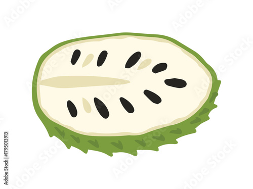 Soursop Fruit Cut Clip Art
