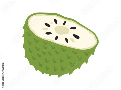 Soursop Fruit Cut Clip Art
