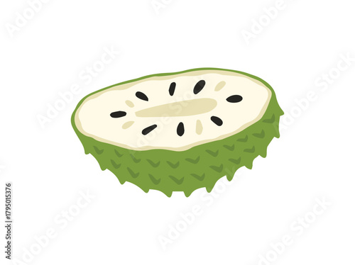 Soursop Fruit Cut Clip Art
